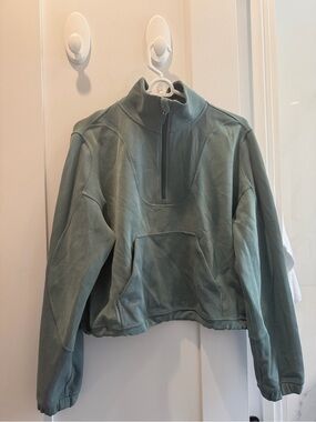 lululemon athletica Ribbed Quarter-Zip Pullover in Sage